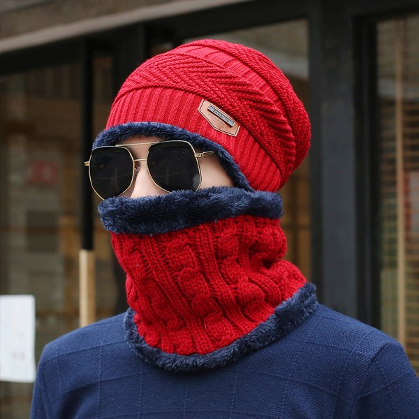 Winter Knitted Hats Scarves Men Winter Cap Beanie Thick Neck Warm Wool Bonnet Skullies Beanies For Men Women Knitted hat