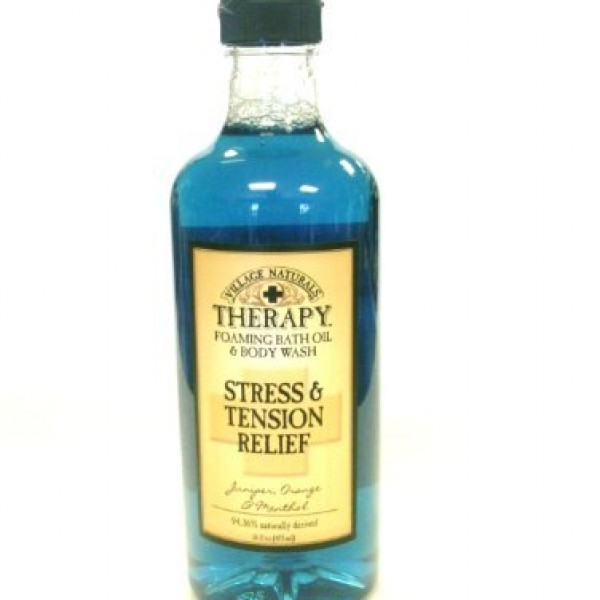 Village Naturals Therapy Stress & Tension Relief Foaming Bath Oil & Body Wash