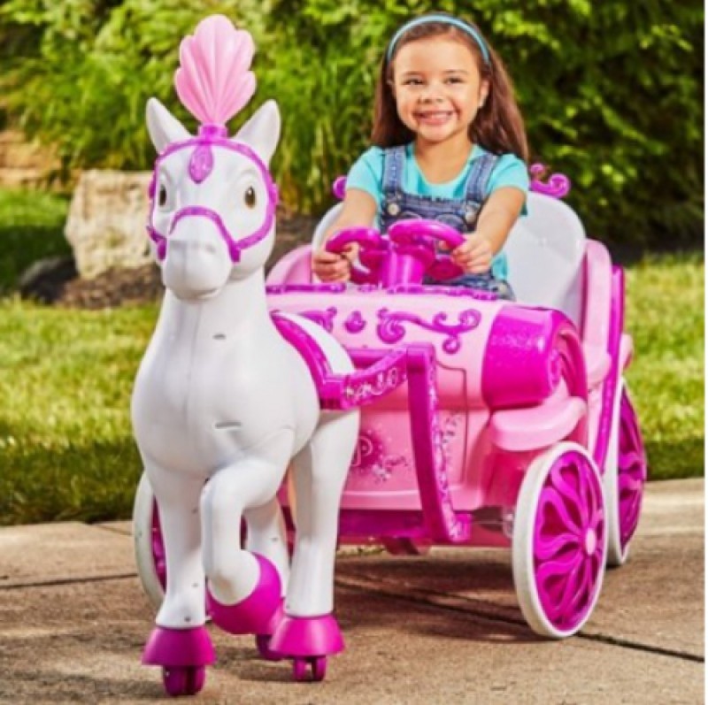 Disney Princess Royal Horse and Carriage Girls 6V Ride-On Toy