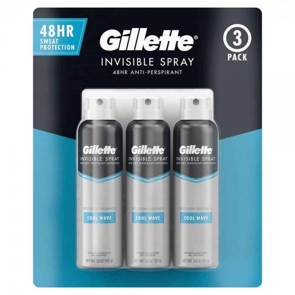 Gillette Invisible Spray Deodorant, Cool Wave 3.8 oz