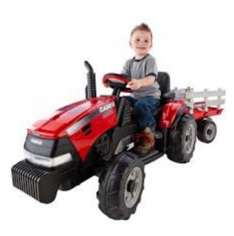 Peg Perego Case IH Magnum Tractor and Trailer 12-Volt Ride-On