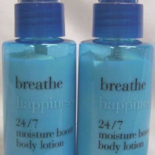 2 X Breathe Happiness Moisture Boost Body Lotion Travel Size 1.7 oz (Lot of 2)