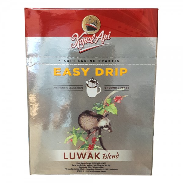 8 Boxes of Kapal Api Luwak Coffee Ground - Easy Drip