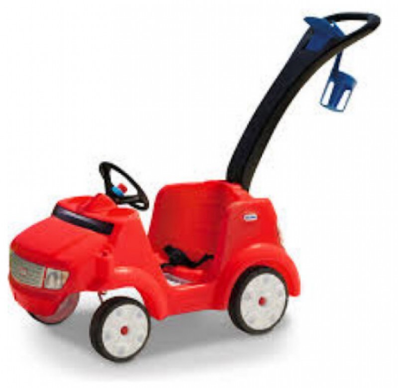 Little Tikes 2-in-1 Quiet Drive Buggy, with removable foot-board, Red