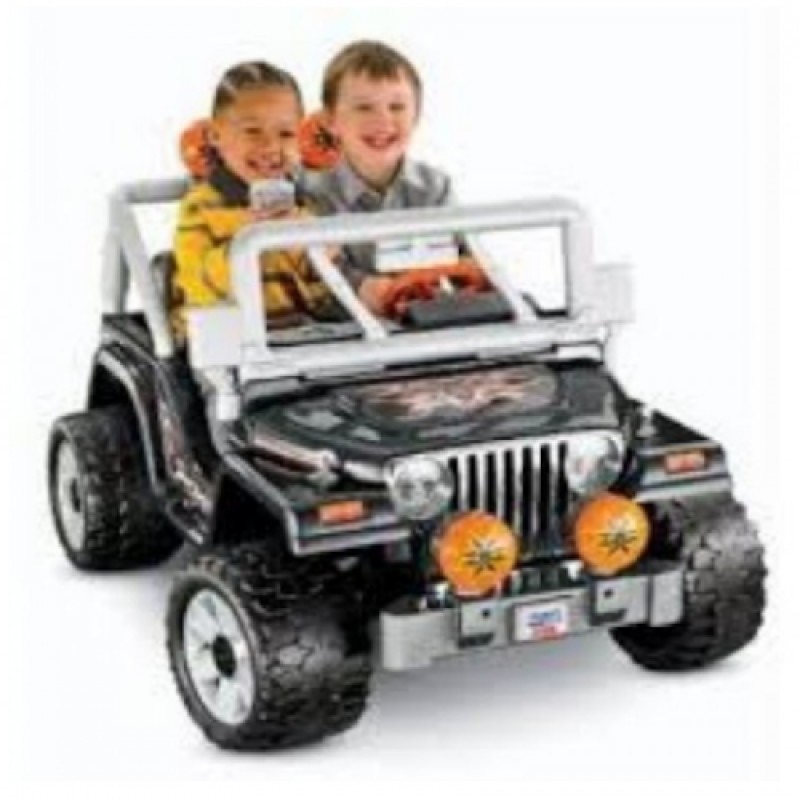 Fisher-Price Power Wheels Black Tough Talkin' Jeep 12-Volt Ride-On