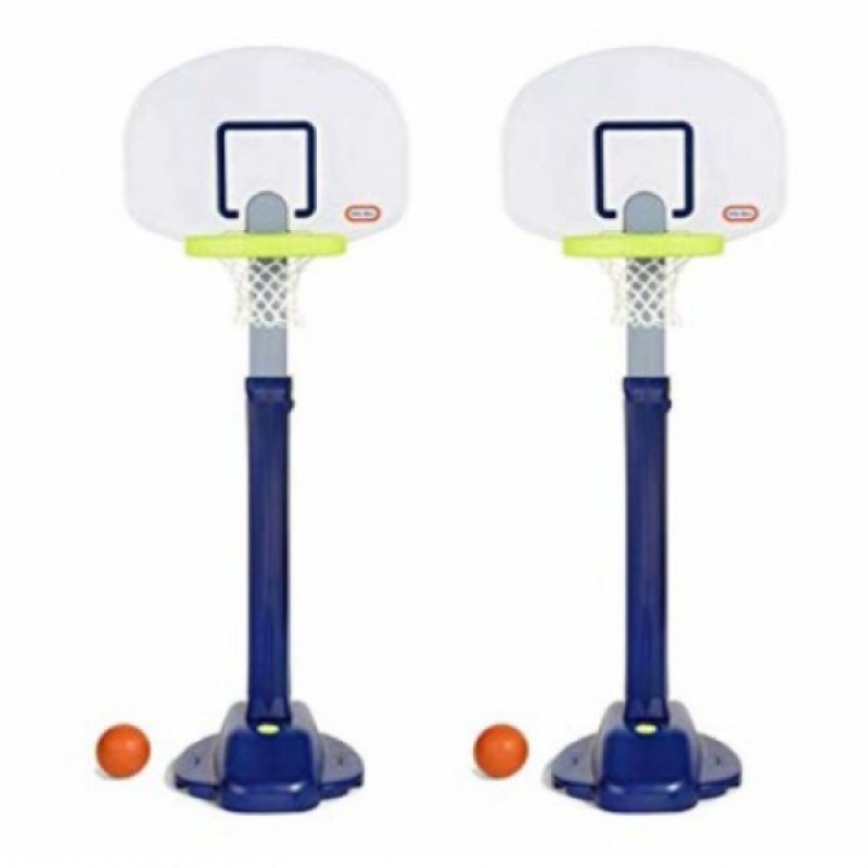 Little Tikes Adjust 'n Jam Pro Basketball Hoop Toy +Sand Base (2 Pack)