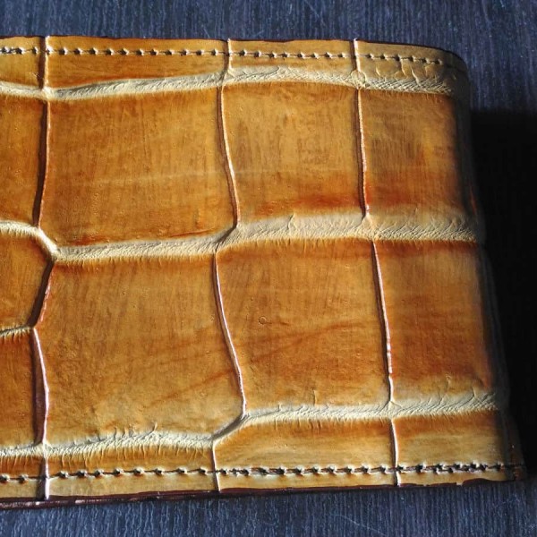 Genuine Papua New Guinea Crocodile / Alligator Leather Handmade Men's Wallet.