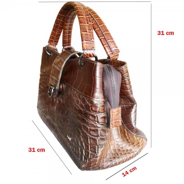 Genuine Papua New Guinea Crocodile / Alligator Leather Handmade Women's Shoulder Strap Handbag