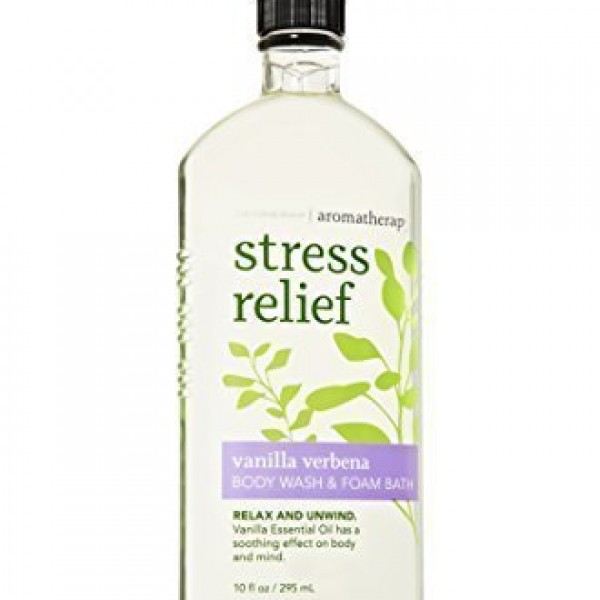 BBW Aromatherapy Stress Relief Vanilla Verbena 10 Oz Body Wash and Foam Bath