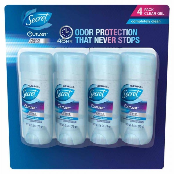 Secret Outlast Clear Gel Deodorant, Completely Clean 2.6 oz
