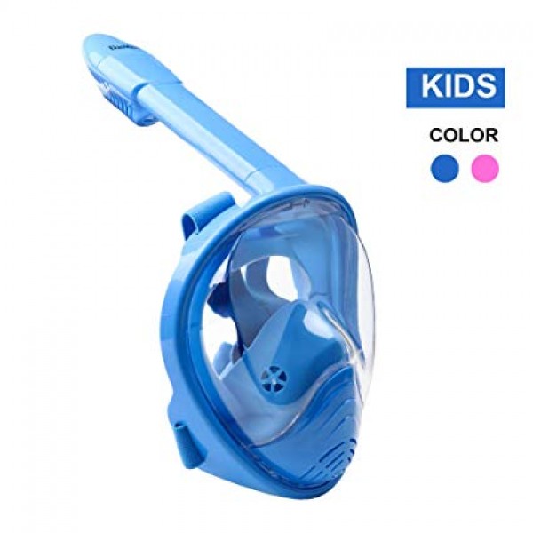 XS size Curved surface Kids Full Face Free breathing Snorkeling Mask Child Anti Fog diving Snorkel Mask For kids dive training