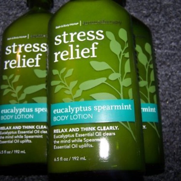 Lot of 3 Bath & Body Works Aromatherapy Stress Relief Eucalyptus Spearmint Body