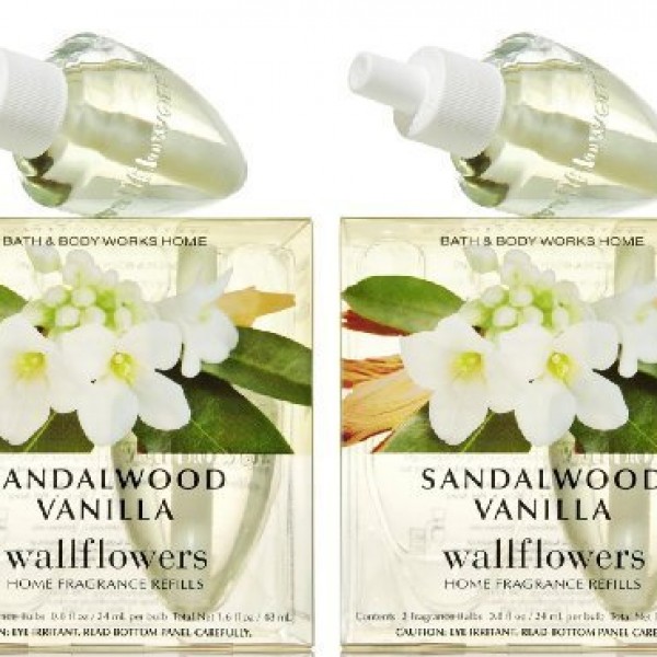 Set of 2 Bath & Body Works Sandalwood Vanilla Wallflower Refill Bulb 2-packs