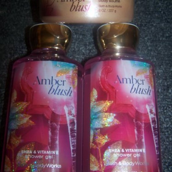 Bath & Body Works Amber Blush Fragrance Set- Shower Gel & Golden Shimmer