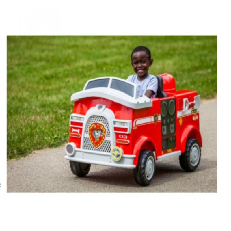 Paw Patrol Fire Truck 6 Volt powered Ride On Toy by Kid Trax, Marshall rescue