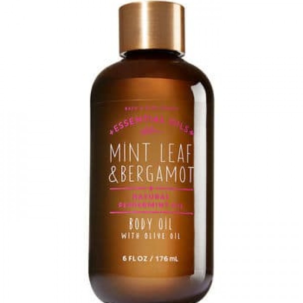 Bath & Body Works Mint Leaf & Bergamot Body Oil With Olive Oil 6 fl oz/ 176 ml