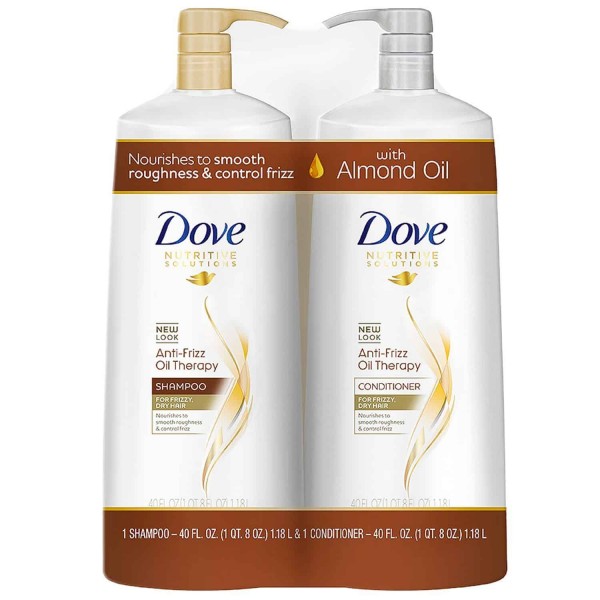 Dove Anti-Frizz Oil Therapy Shampoo & Conditioner 40 fl. oz., 2 pk