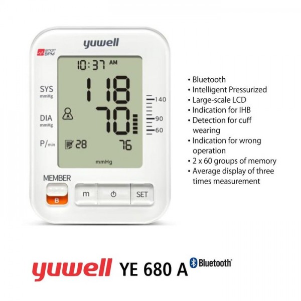 Digital Blood Pressure Monitor with Bluetooth Yuwell YE680A Blood pressure check tool