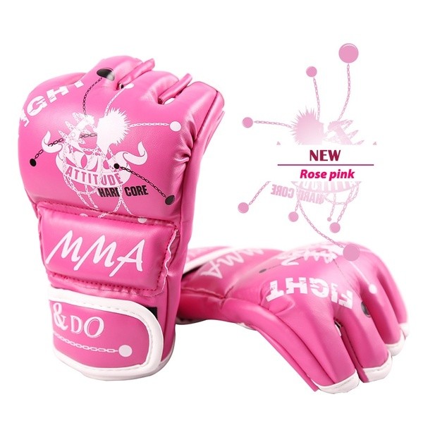 MMA Gloves Women Grappling Martial Arts Sparring Punching Bag Ladies Cage Fighting Maya Hide Leather Mitts Girls Combat