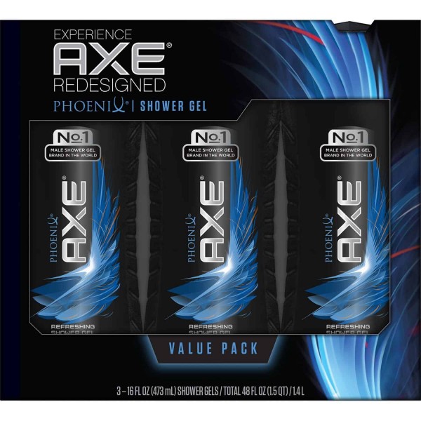 AXE Revitalizing Shower Gel, Phoenix or Black 16 fl. oz., 3 pk.