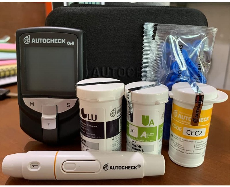 Autocheck Multi Monitoring System 3in1 for Glucose, Cholesterol, and Uric Acid with Lancets and Test Strips