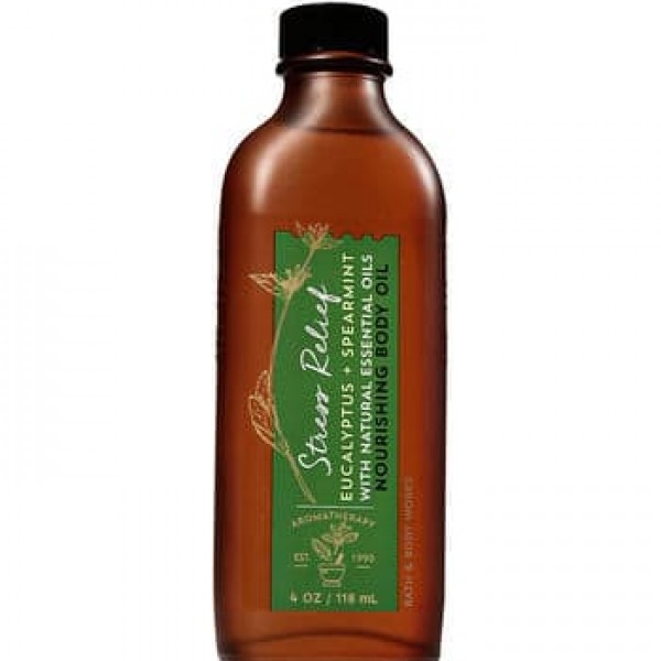 Bath & Body Works Stress Relief - Eucalyptus & Spearmint Nourishing Body Oil 4 oz/ 118 ml