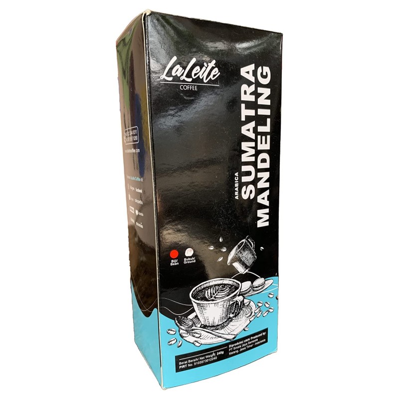 La Leite Coffee - Arabica Sumatra Mandheling Roasted Bean 240 gr - Medium Roast - Whole Beans