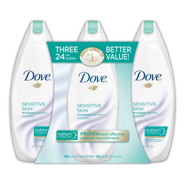 Dove Nourishing Body Wash, Sensitive Skin 24 fl. oz., 3 pk