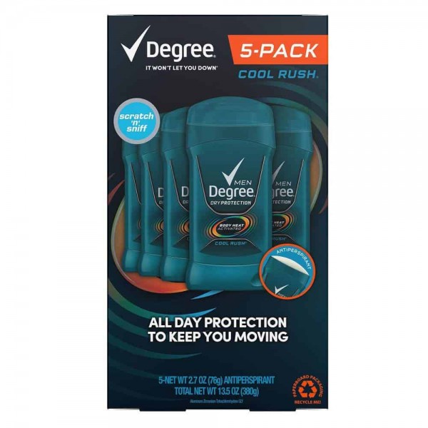 Degree Men Dry Protection Anti-Perspirant, Cool Rush (2.7 oz., 5 pk.)