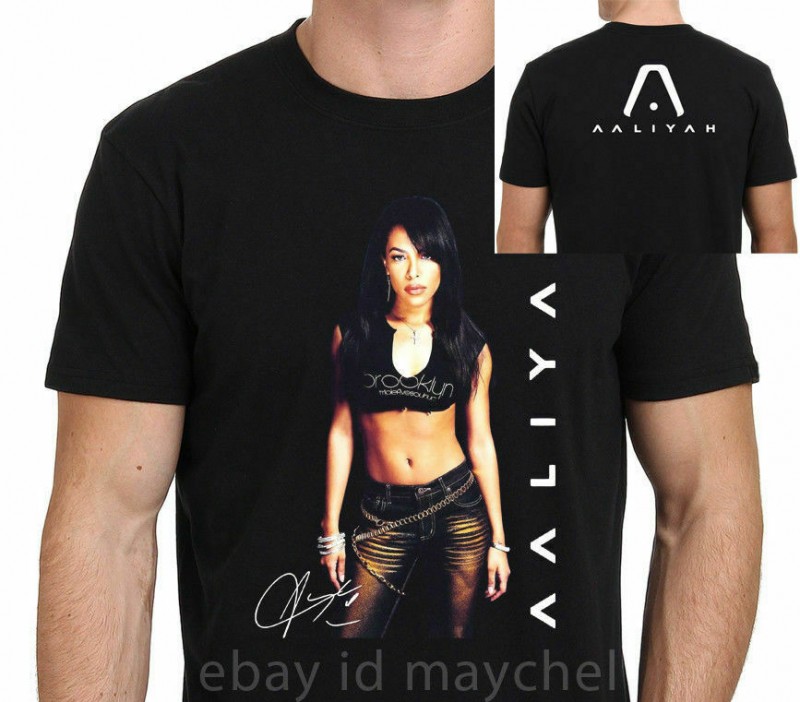 Aaliyah American Hip Hop Rap Singer logo T Shirt