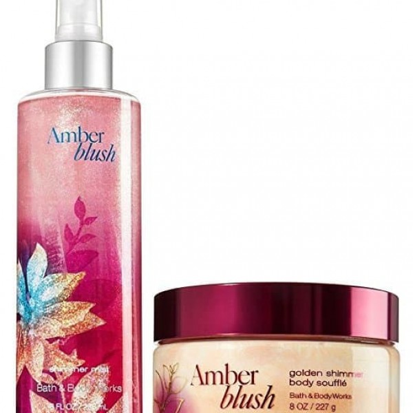 Bath & Body Works Amber Blush Shimmer Mist & Golden Body Souffle Gift Set