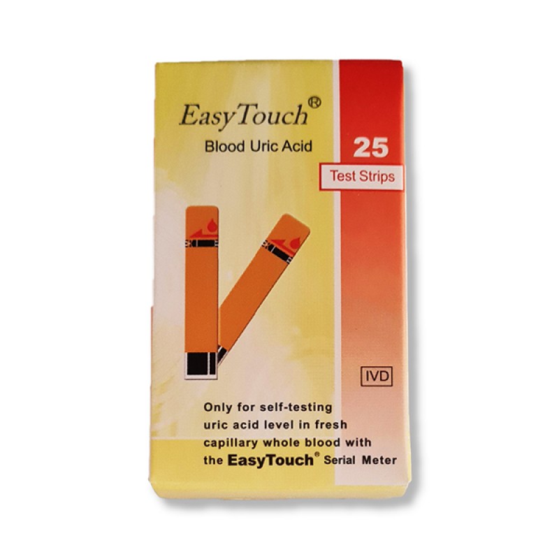 EasyTouch Blood Uric Acid Test Strips - 25 Test Strips Refill - for Easy Touch GCU Meter