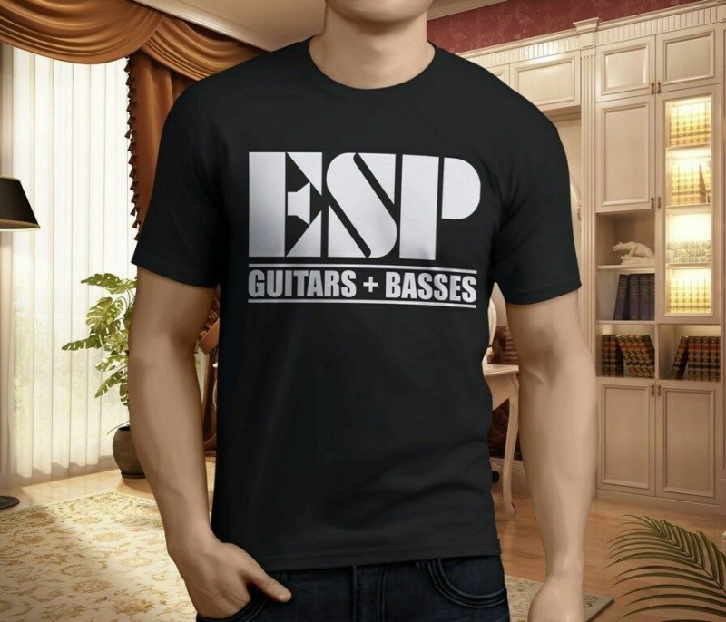 ESP TSHIRT Guitars Basses Men's Black  T Shirt
