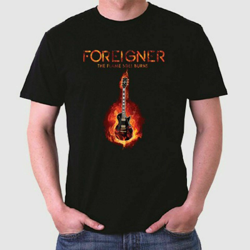 Foreigner-The-Flame-Still-Burns-Rock-Legend-Mens T Shirt