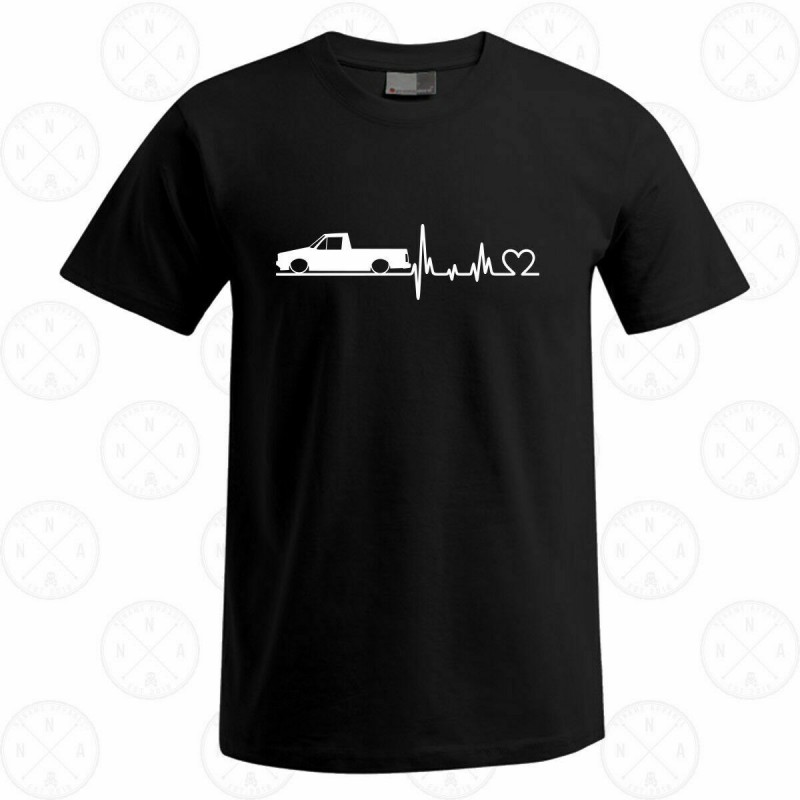Fun T-Shirt Motiv Herzschlag VW Caddy T Shirt