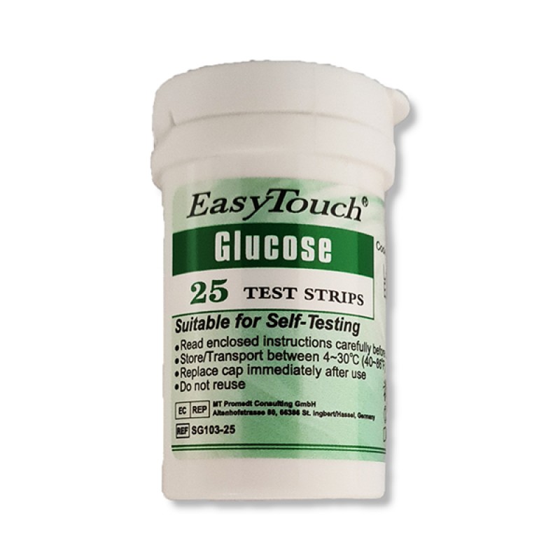 EasyTouch Blood Glucose Test Strips - 25 Test Strips Refill - for Easy Touch GCHb Meter