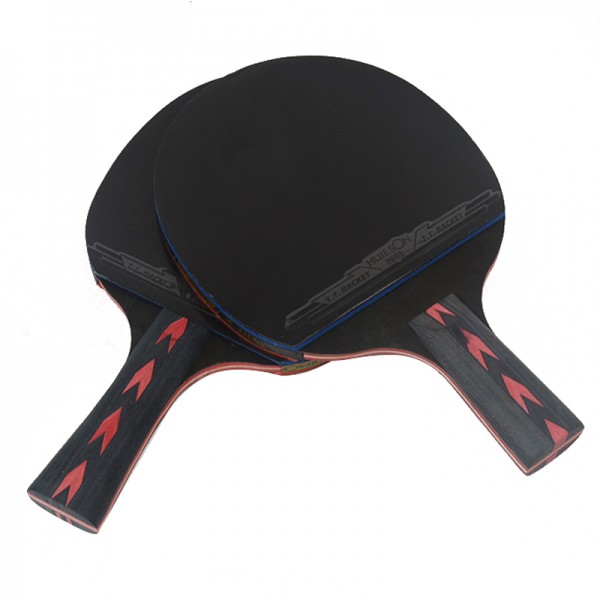 1 Piece Huieson 5 Star Black & Red Carbon Fiber Table Tennis Racket Double Pimples-in Rubber Pingpong Racket for Teenager Player