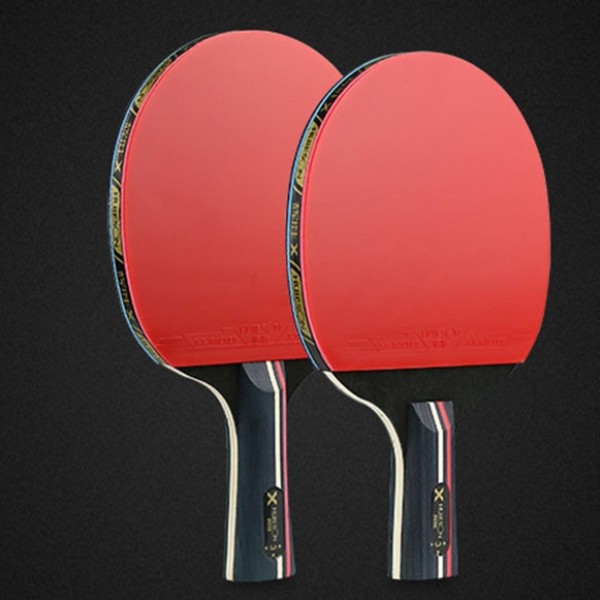 1Pair Huieson Table Tennis Rackets Professional Rubber Carbon Pingpong Racket Short Long Handle Table Tennis Training With Balls