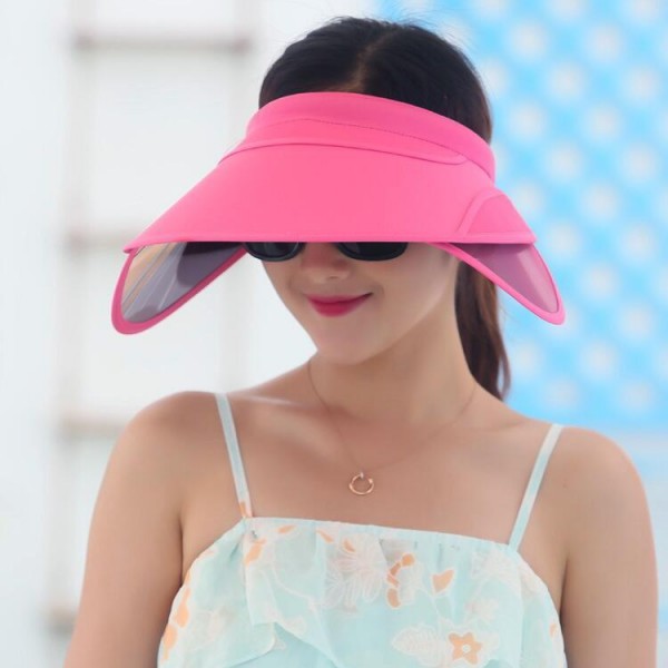 New Retractable Visor Female Summer Sun Empty Top Hat Solid Unisex Sombrero Cap UV Sun Hat Woman Beach Hat Headwear