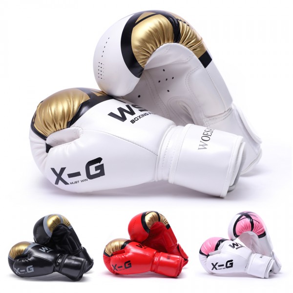 REXCHI Kick Boxing Gloves for Men Women PU Karate Muay Thai Guantes De Boxeo Free Fighting MMA Sanda Training Adults kids Equipment