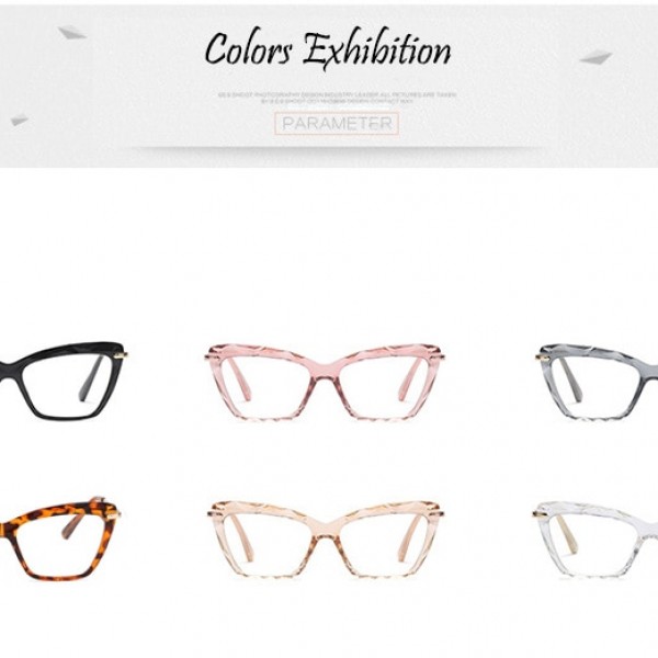 SHAUNA Spring Hinge Unique Faceted Eyeglasses Frame Women Transparent Cat Eye Glasses UV400