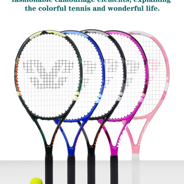 CROSSWAY Professional Tennis Racket Single Adult Carbon Paddle Men Women Universal Set With Bag Trainer Overgrip Ball Padel