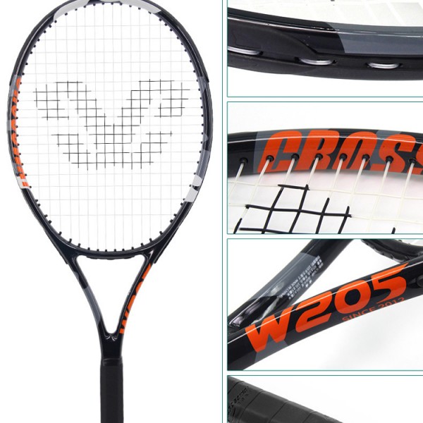 CROSSWAY Professional Tennis Racket Single Adult Carbon Paddle Men Women Universal Set With Bag Trainer Overgrip Ball Padel