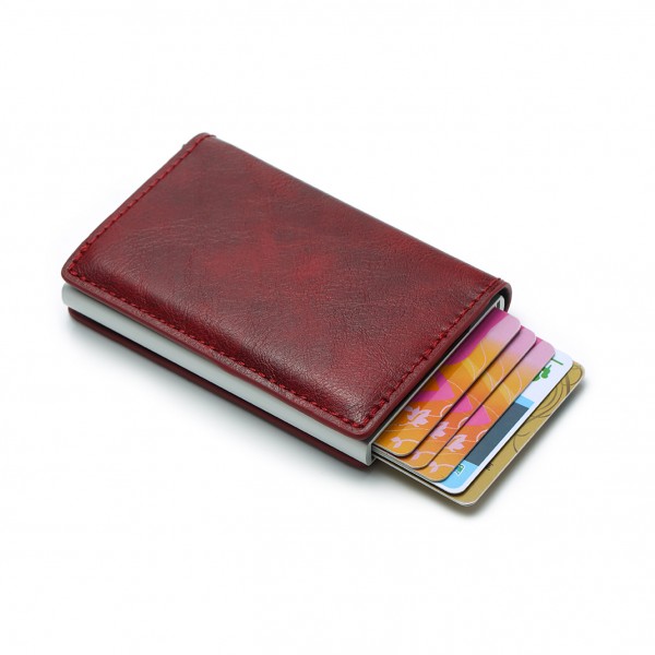 Bycobecy Antitheft Men Vintage Credit Card Holder Blocking Rfid Wallet Leather Unisex Security Wallet Leather Women Magic Wallet