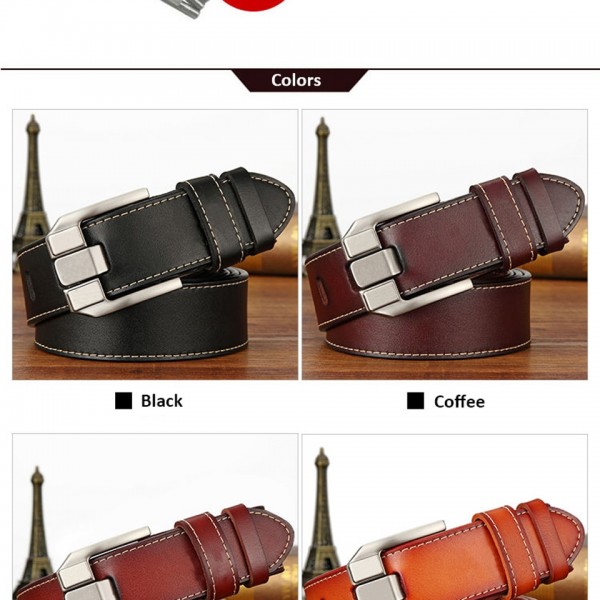 Belts men genuine cow leather business designer belt men vintage luxury quality genuine leather belt man buckles for pant