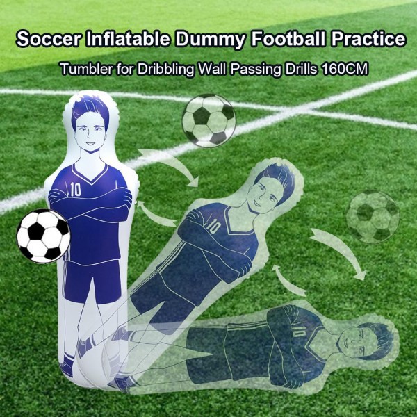 1.6m Adult Inflatable Football Training Goal Keeper Tumbler Air Soccer Train Dummy Tool PVC Inflatable Tumbler Wall Football 4