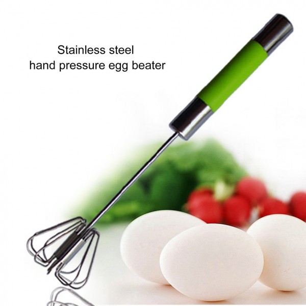 Stainless Steel Semi-Automatic Whisk Mixer Household Handheld Balloon Egg Milk Beater Kitchen Tool for Baking Cooking