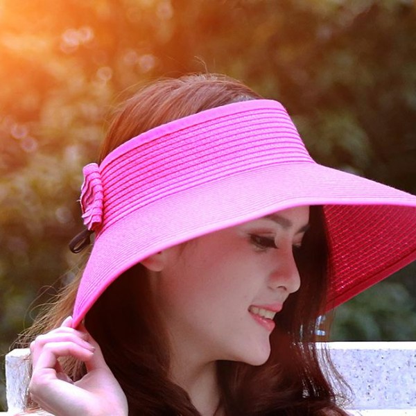COKK Brand New Spring Summer Visors Cap Foldable Wide Large Brim Sun Hat Beach Hats for Women Straw Hat Wholesale Chapeau