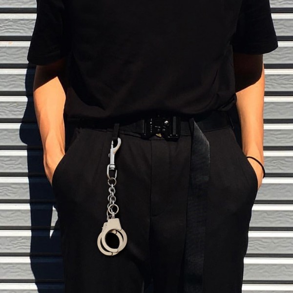 Rock hip-hop Punk Metal Wallet Belt Chain Pants necklace Silver handcuffs Waist chain for Women men Keychain Jewelry Accessories