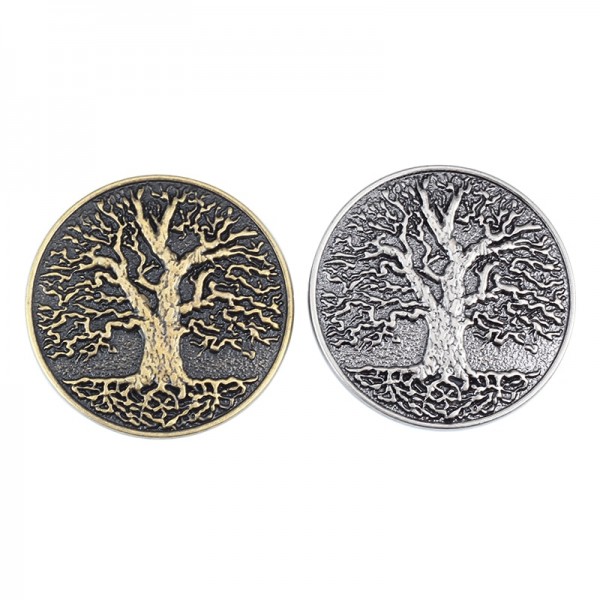 The tree belt buckle Lush tree Round buckle Alloy belt accessories